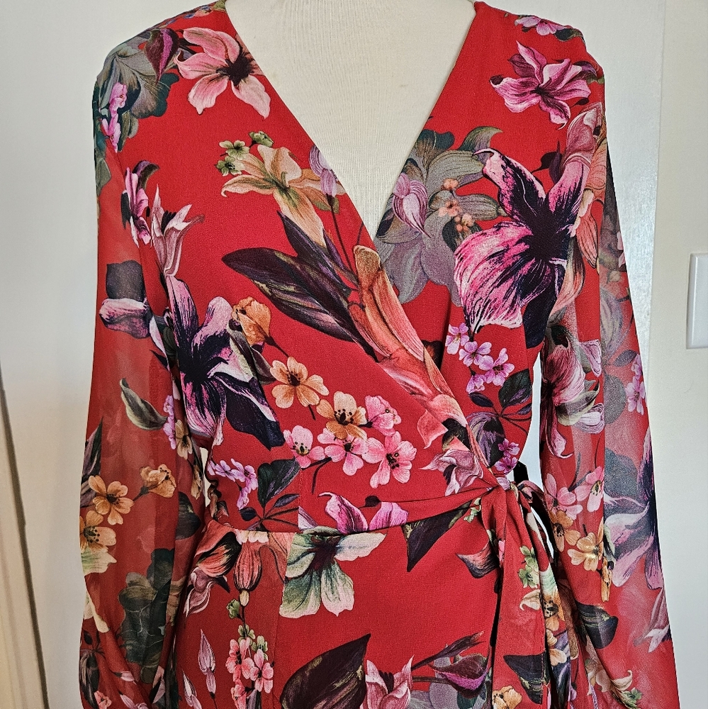 Floral Maxi Dress in Red